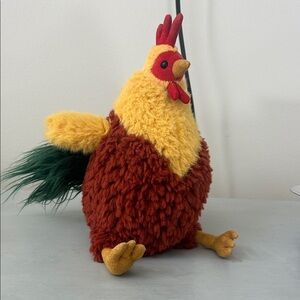 Jellycat Plush Rooster in Yellow, Red, Brown, Green